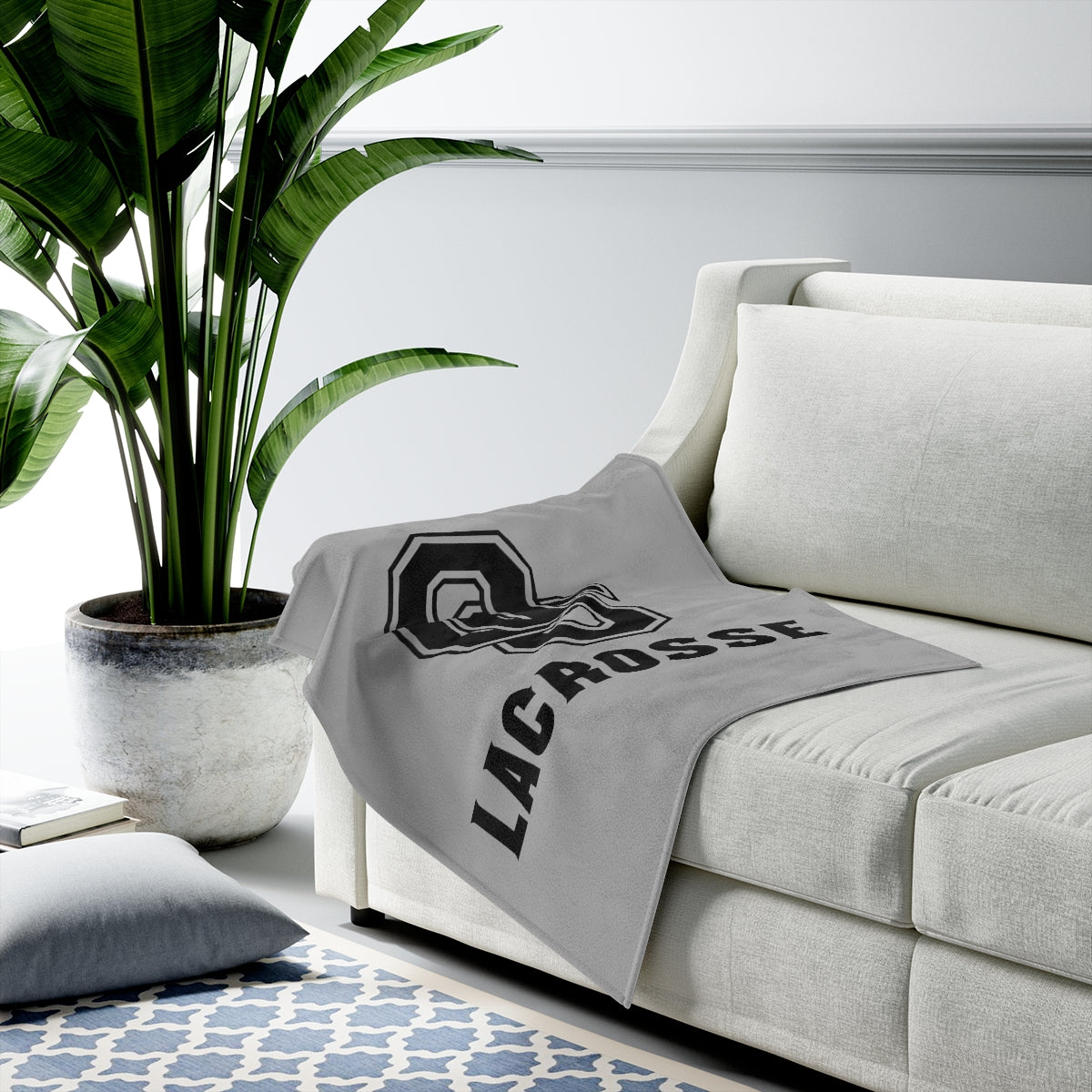 Old Saybrook Lacrosse Velveteen Plush Blanket