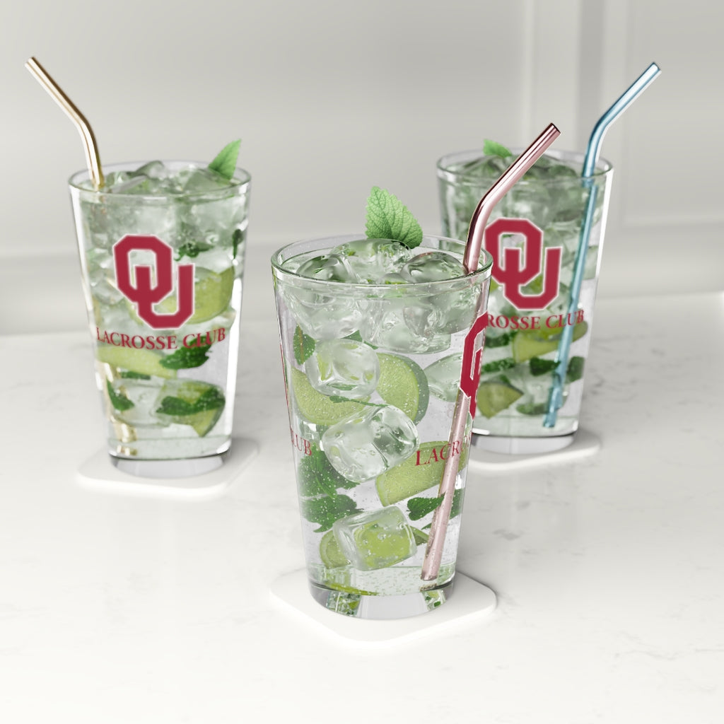 Oklahoma University Lacrosse Pint Glass - 16oz