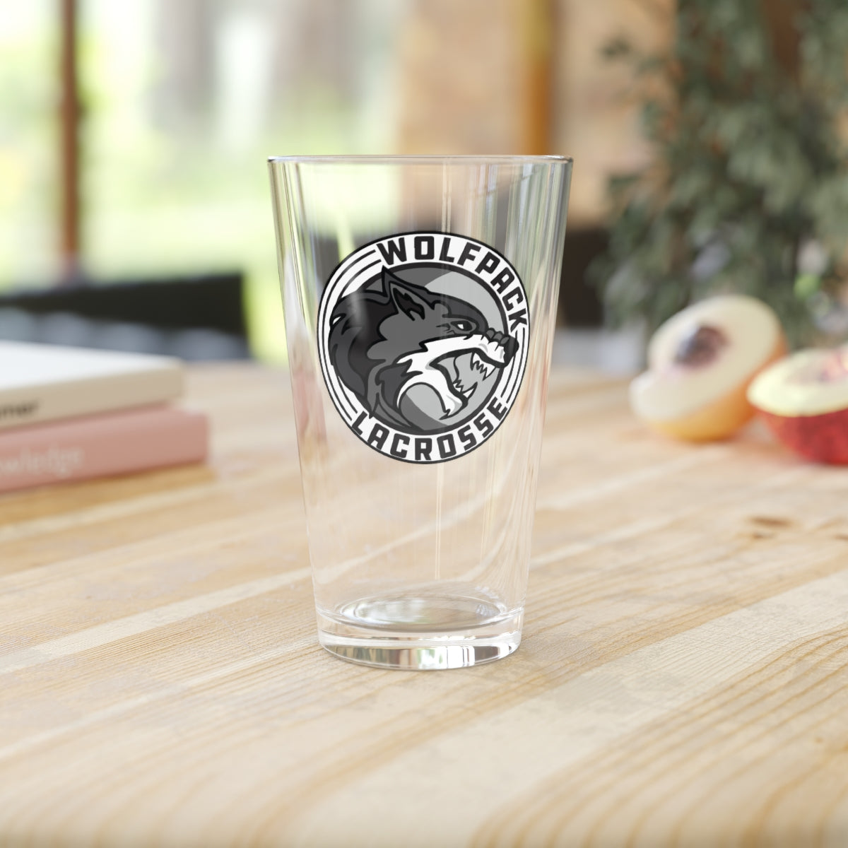 Wolfpack Lacrosse Pint Glass