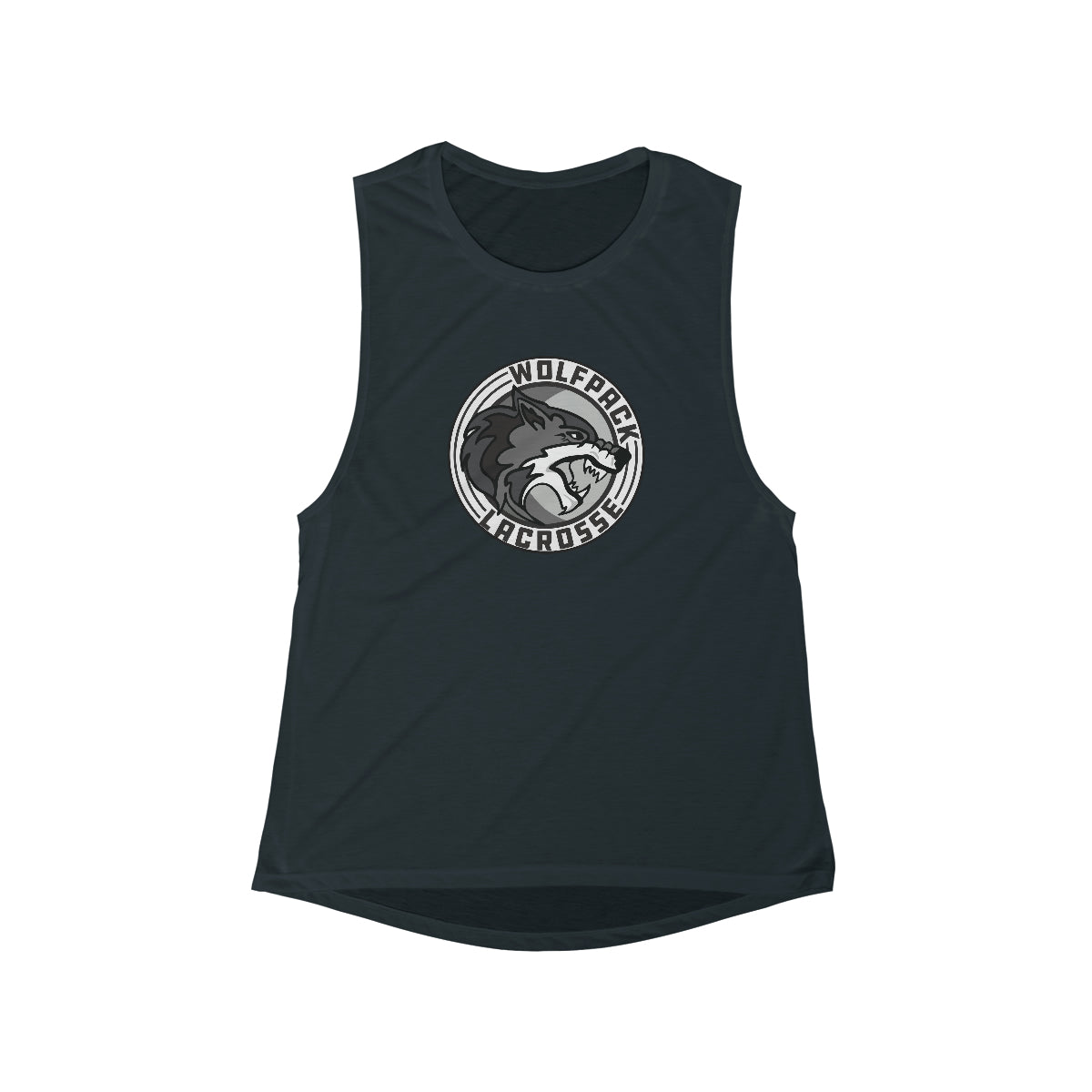 Women's Wolfpack Lacrosse Bella + Canvas Flowy Scoop Muscle Tank