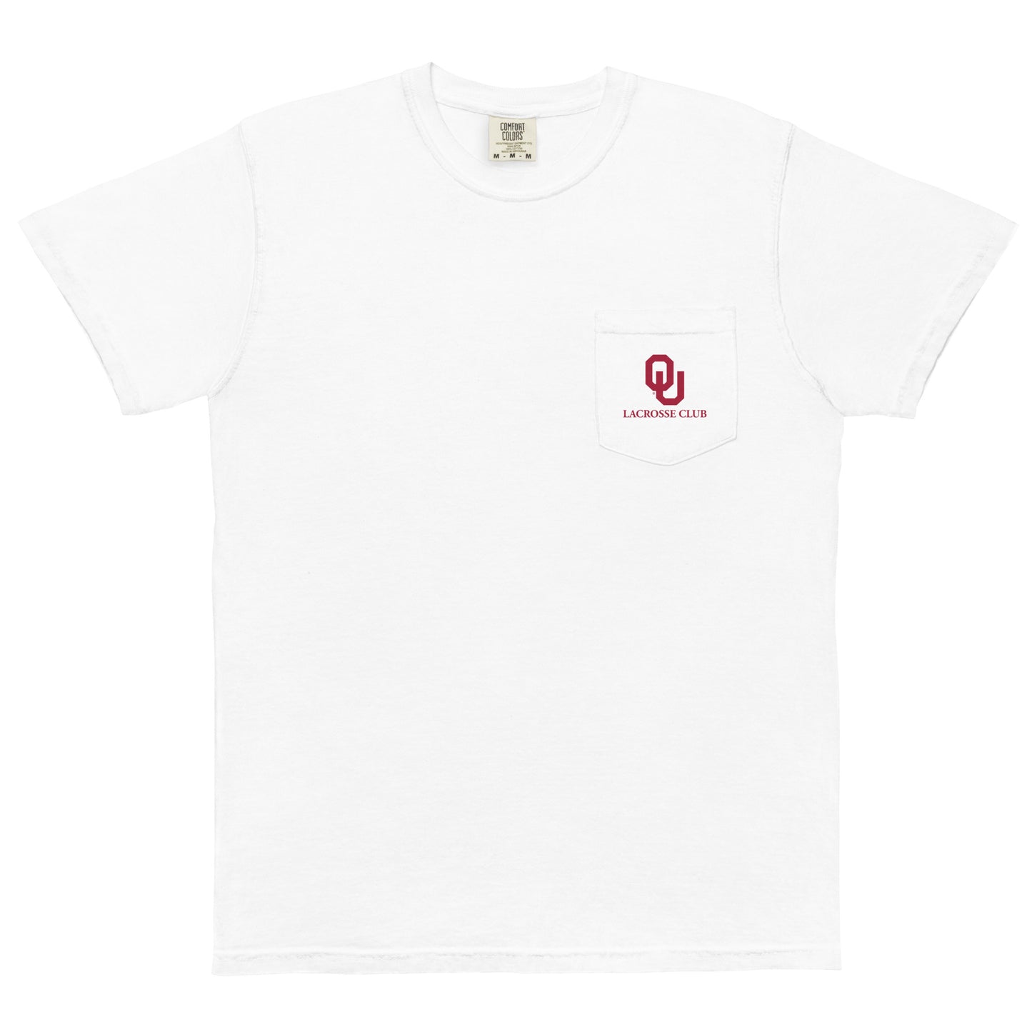 Adult Oklahoma University Lacrosse Comfort Colors Pocket Tee