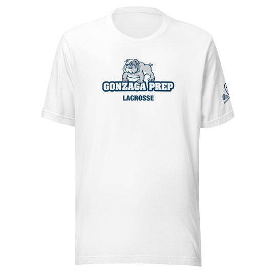 Adult Gonzaga Prep Lacrosse Bella + Canvas Short Sleeve Cotton Tee w/ Sleeve Print
