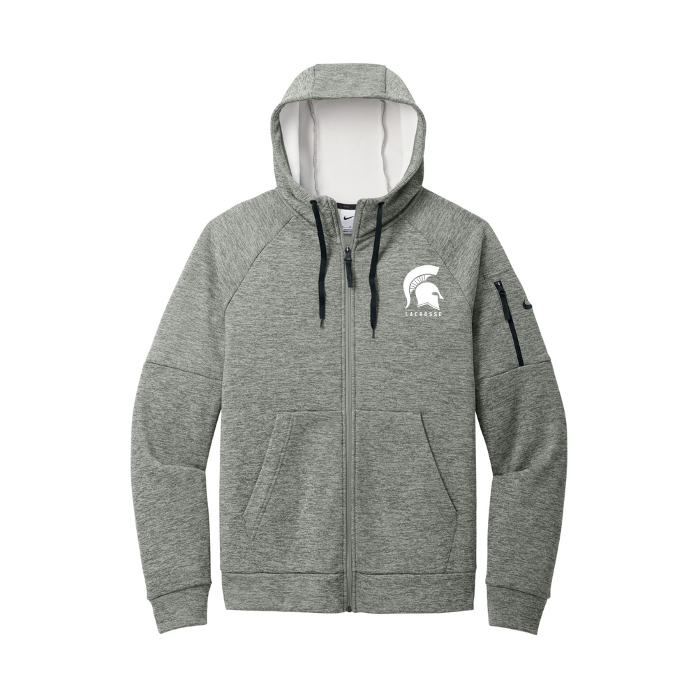 Skyline Spartans Lacrosse Nike Therma-FIT Full-Zip Hoodie — Dark Grey Heather