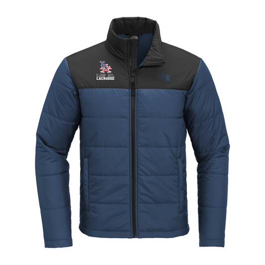 Adult Los Al Lacrosse The North Face Everyday Insulated Jacket — Flag Logo in Shady Blue — front view