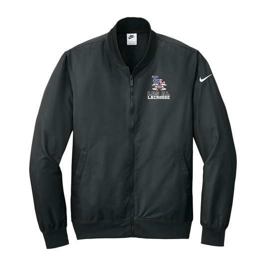Adult Los Al Lacrosse Nike Bomber Jacket — Flag Logo in Black — front view