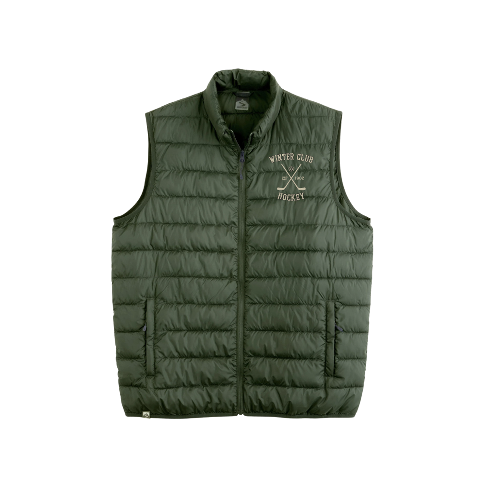 Winter Club Men's Pacific Puffer Vest – Spruce approved product mockup