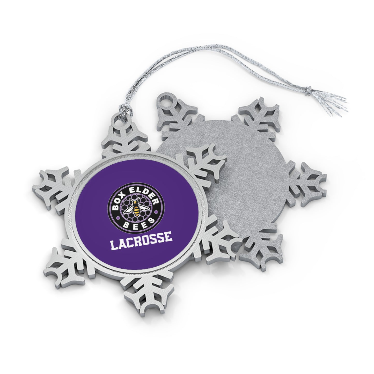 Box Elder Lacrosse Pewter Snowflake Ornament