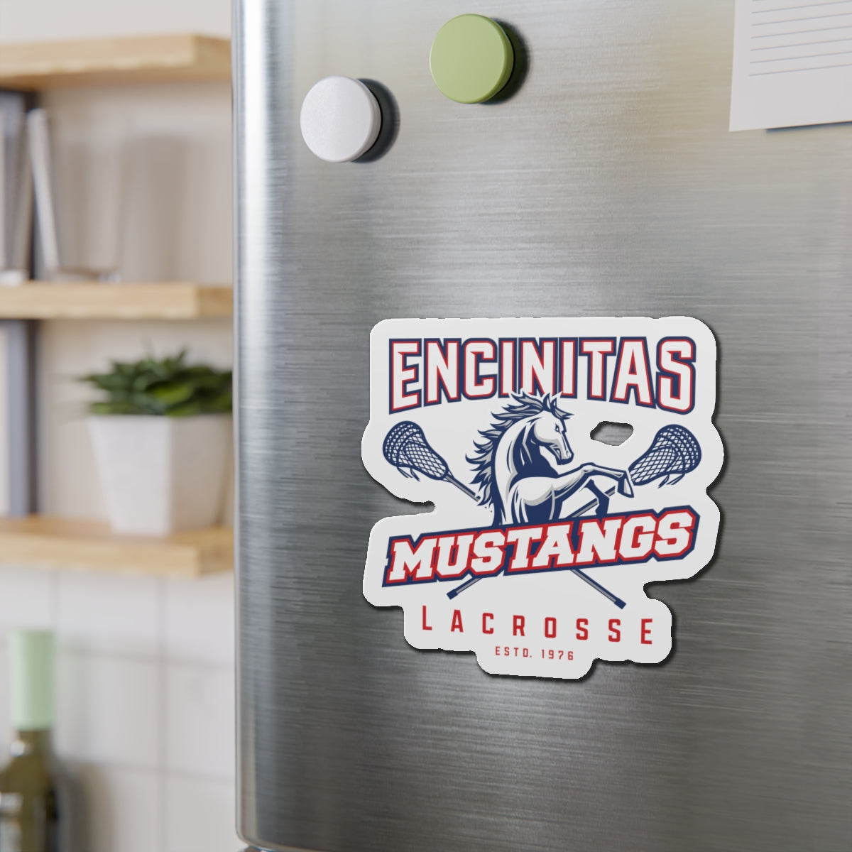 Mustangs Lacrosse Die-Cut Magnet