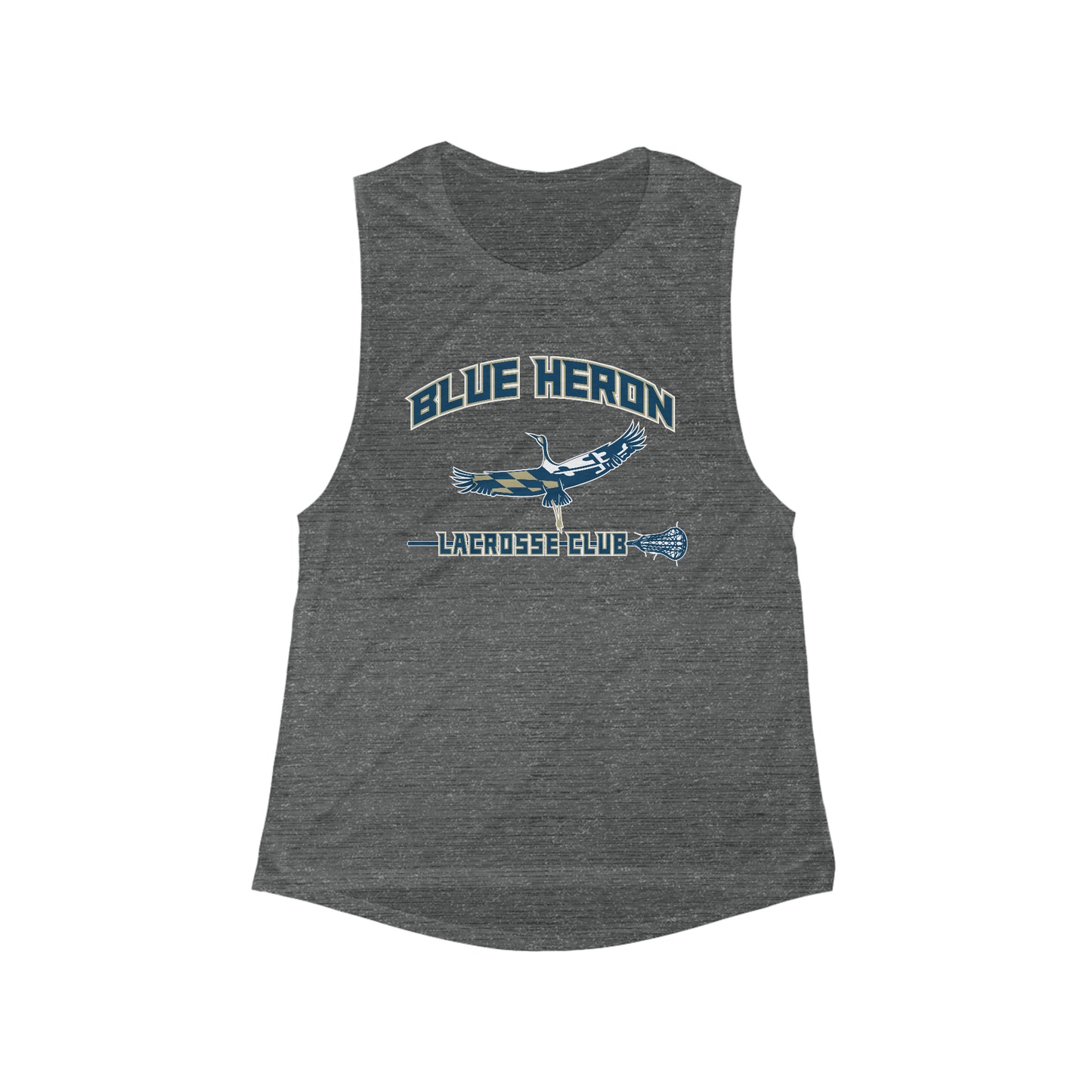 Women's  Blue Heron Lax Bella + Canvas Flowy Scoop Sport Tank