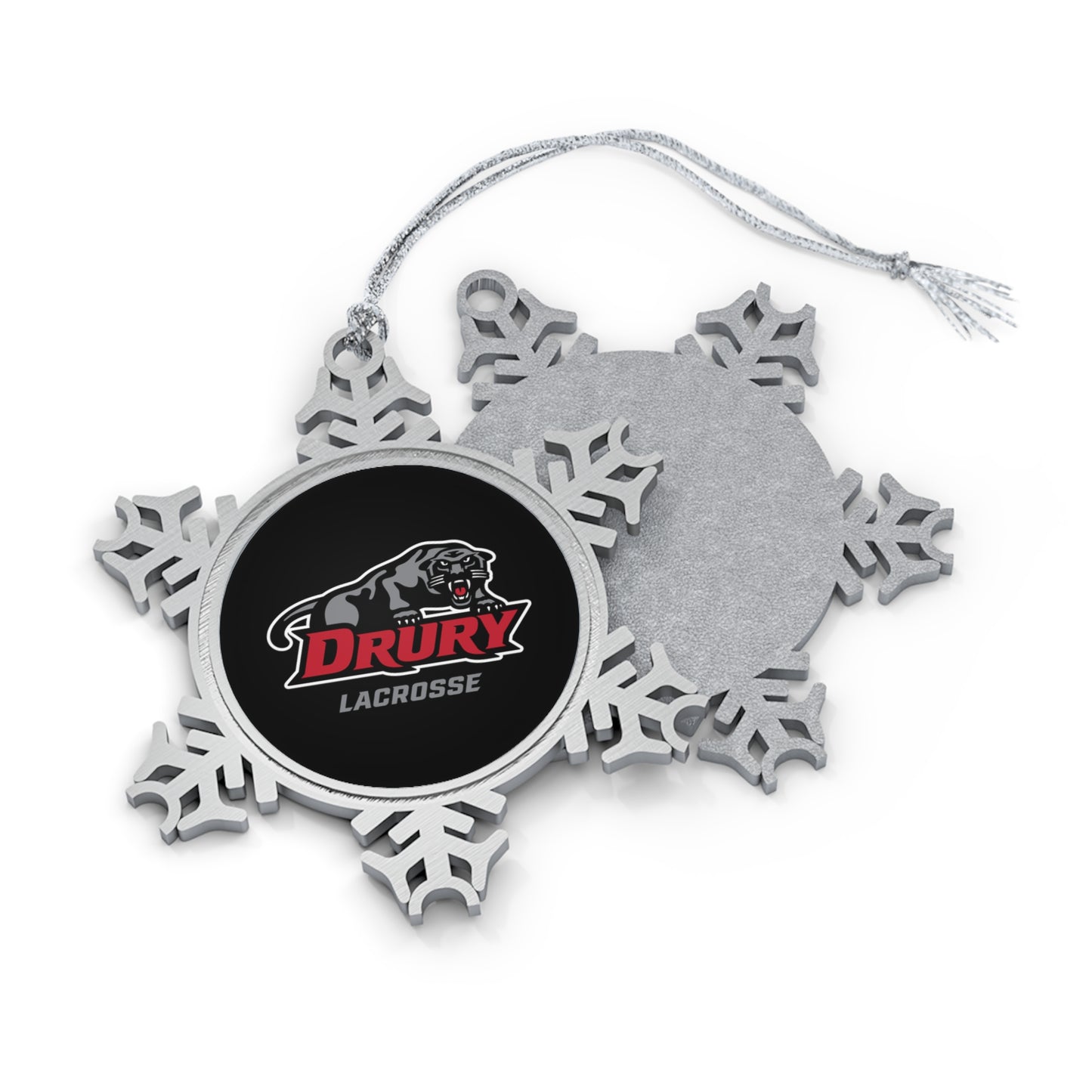 Drury Lacrosse Pewter Snowflake Ornament