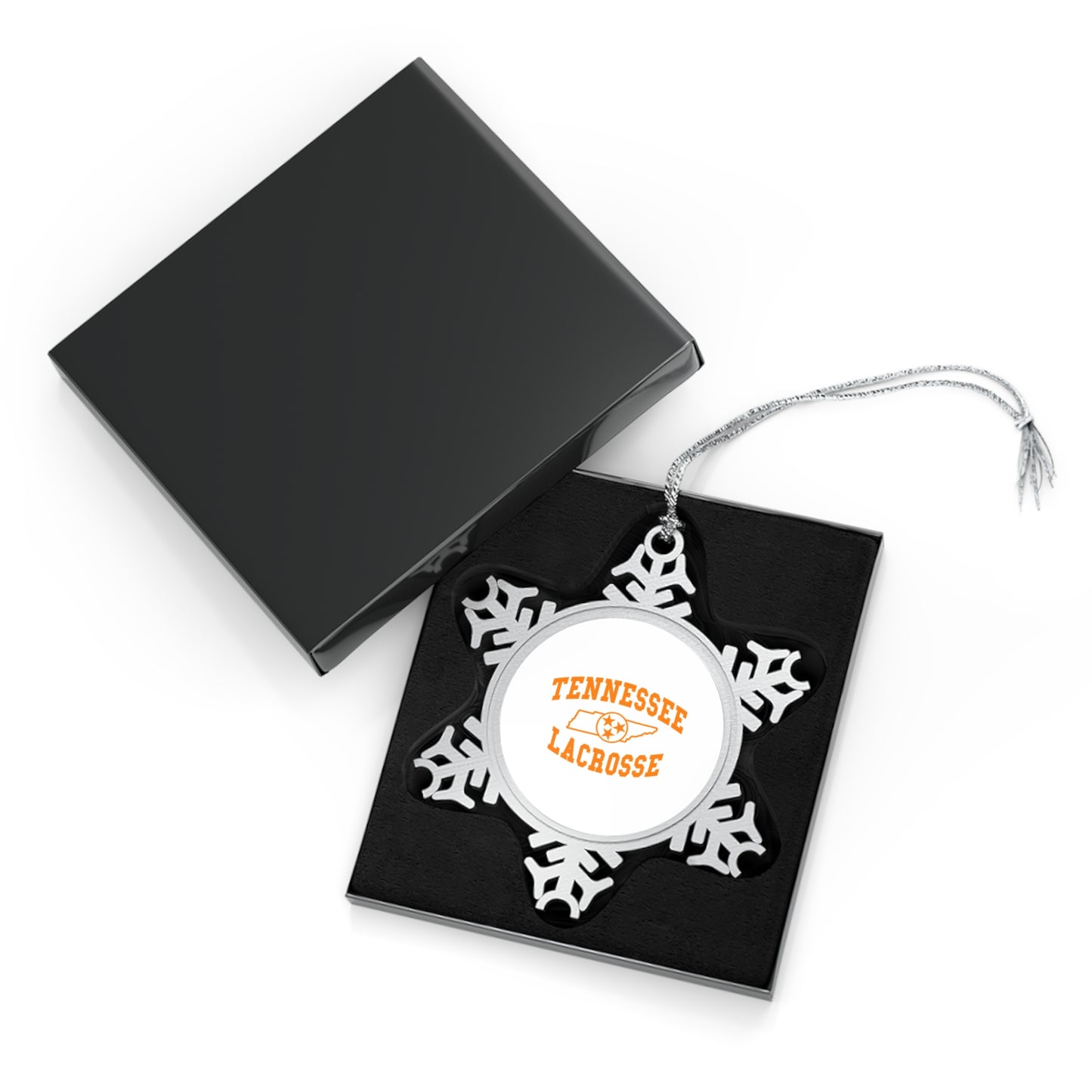 Tennessee Lacrosse Pewter Snowflake Ornament