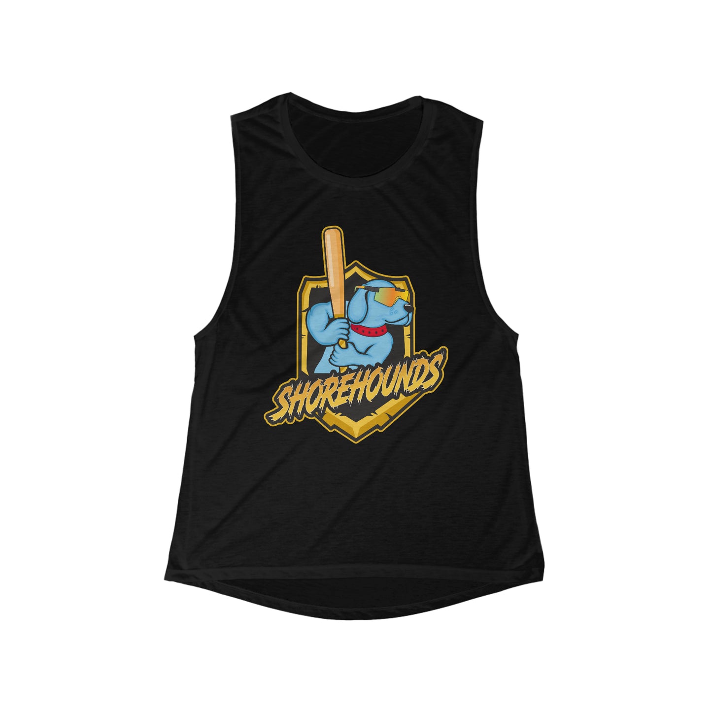 Women's Shorehounds Softball Bella + Canvas Flowy Scoop Sport Tank