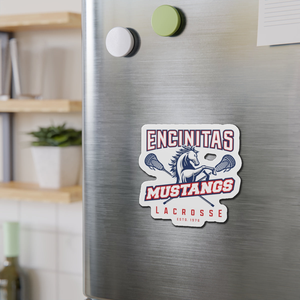Mustangs Lacrosse Die-Cut Magnet