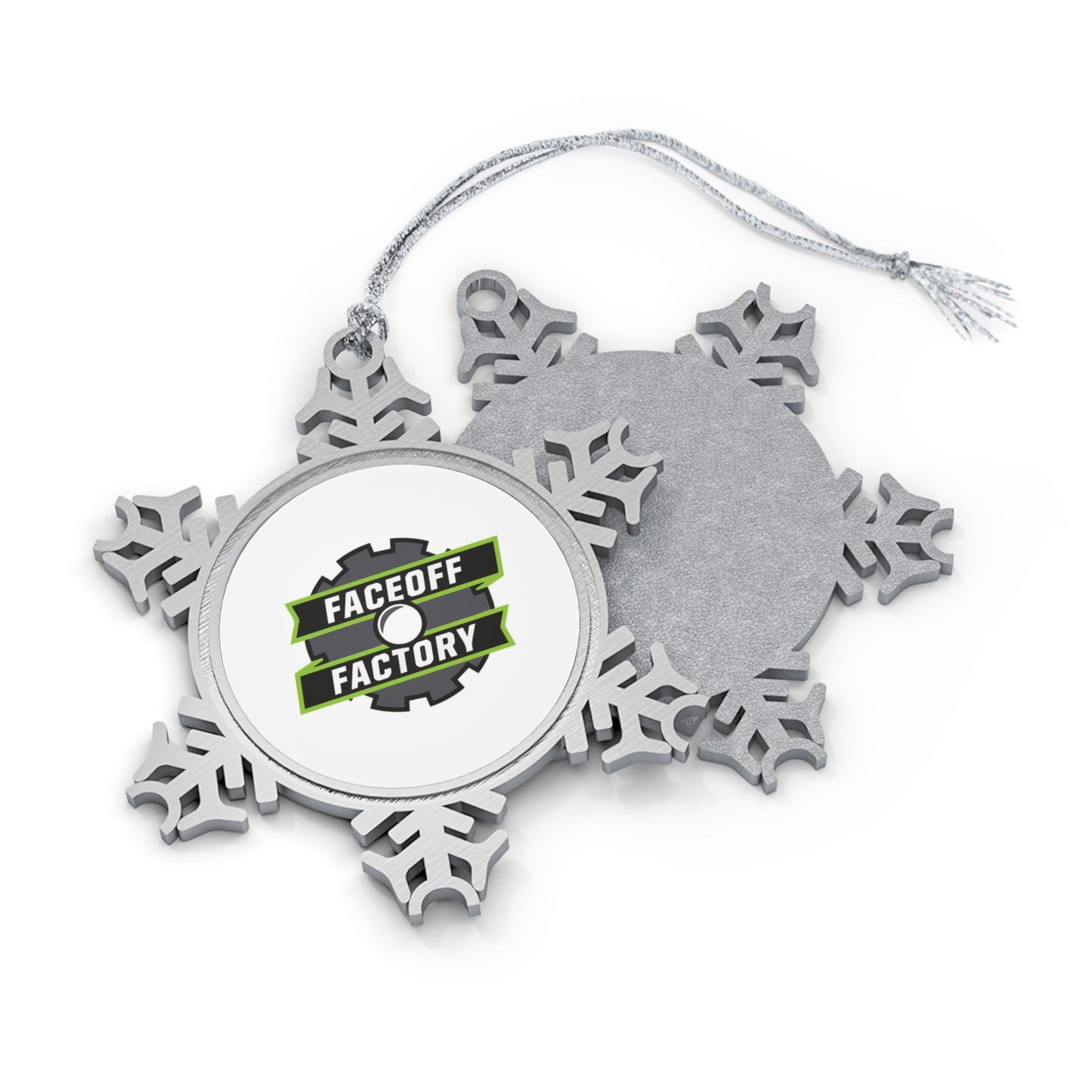 Faceoff Factory Pewter Snowflake Ornament