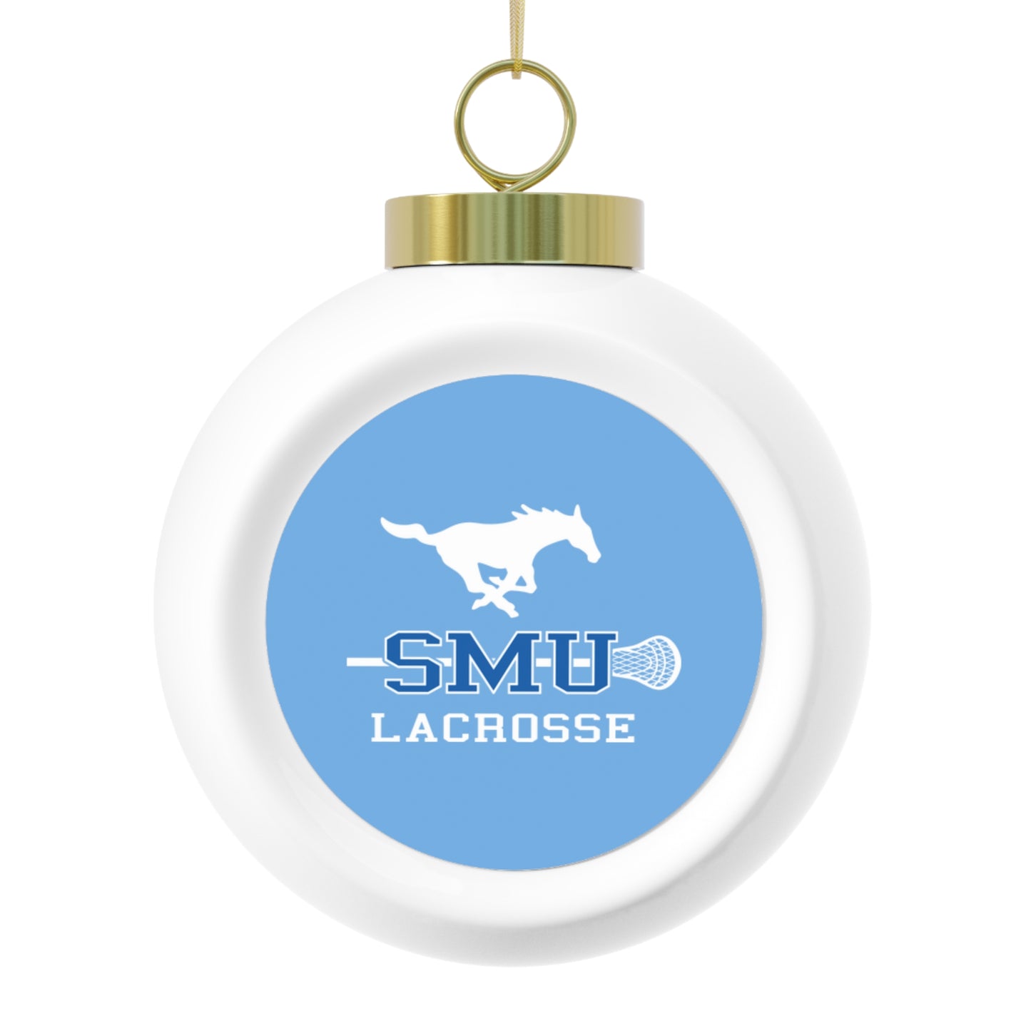 SMU Lacrosse Christmas Ball Ornament
