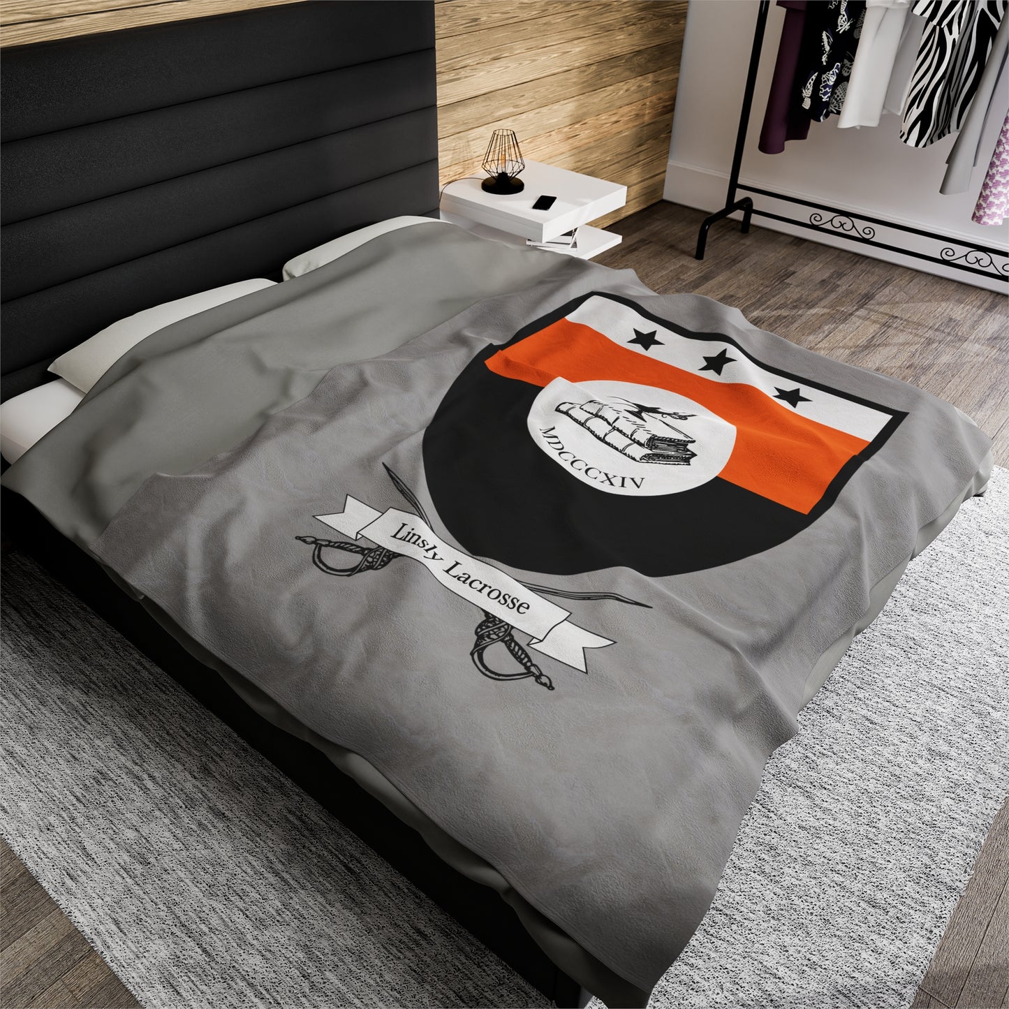 Linsly Lacrosse Velveteen Plush Blanket
