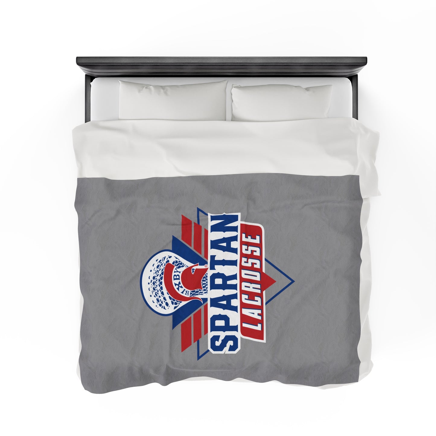 Bixby Spartan Lacrosse Velveteen Plush Blanket