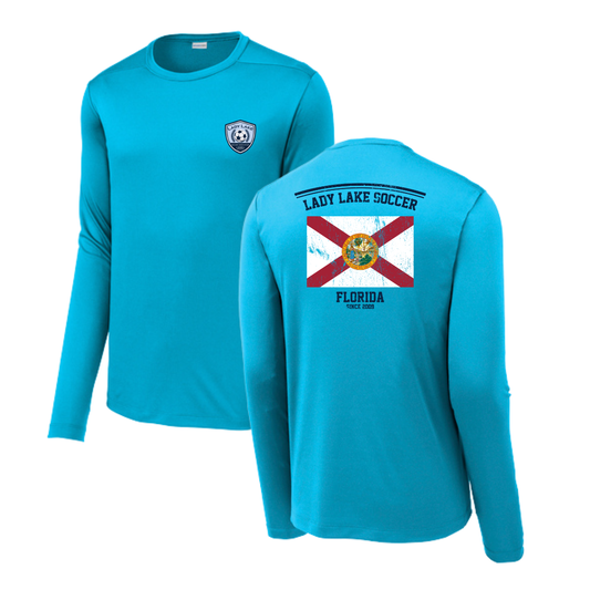 Adult Lady Lake Soccer Association Sport-Tek Posi UV Pro LS Tee