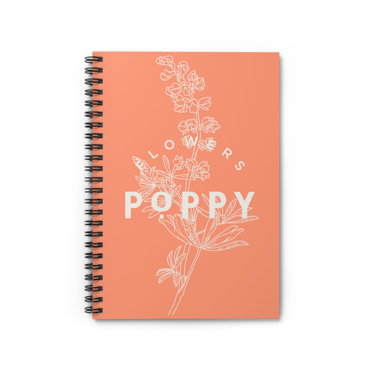 Poppy Flowers Spiral Notebook - Ruled Line (8" x 6")