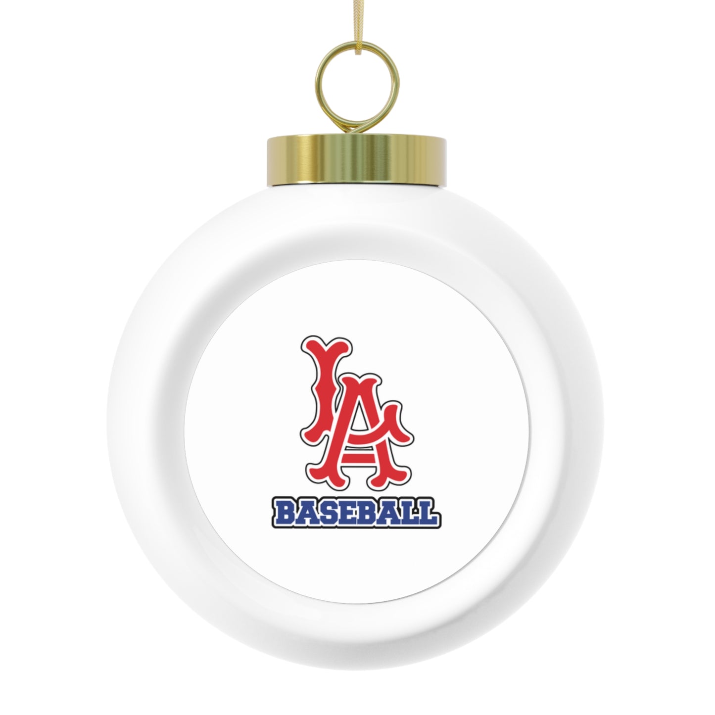 LA Baseball Christmas Ball Ornament