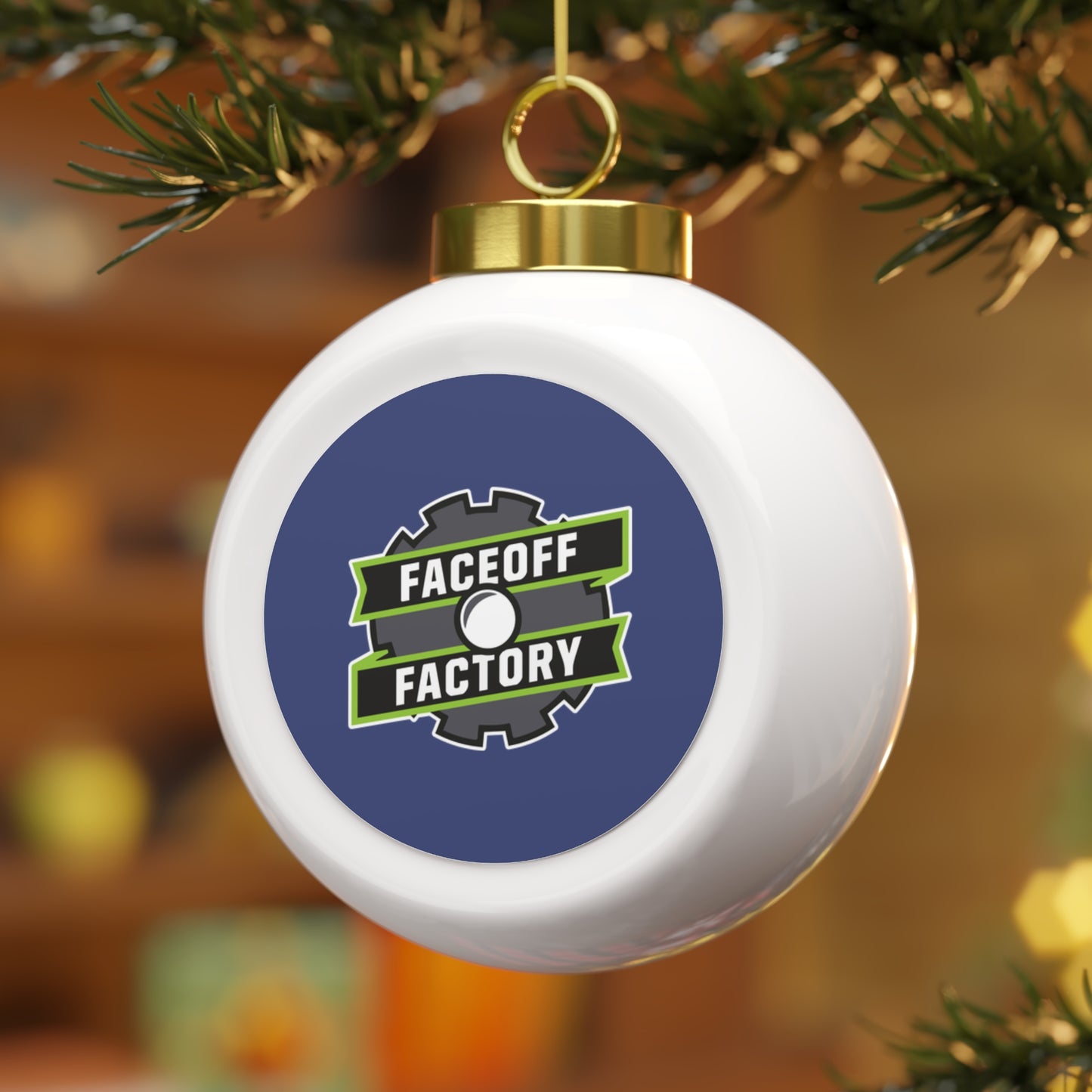 Faceoff Factory Christmas Ball Ornament