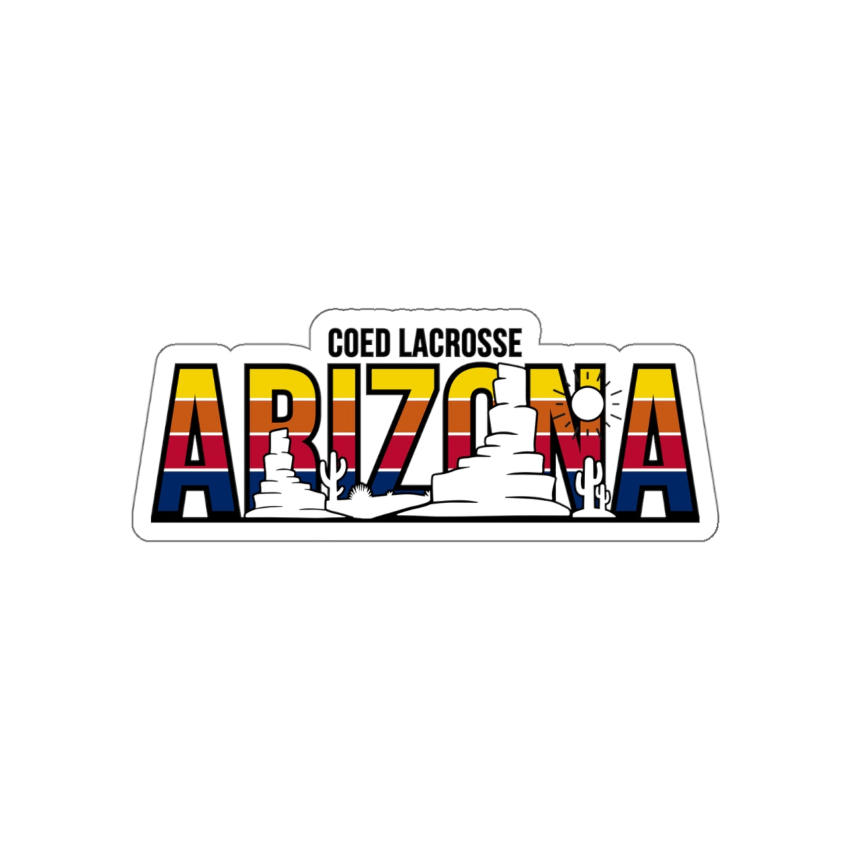Coed Lacrosse Die-Cut Sticker