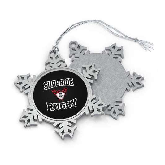 Superior Rugby Pewter Snowflake Ornament