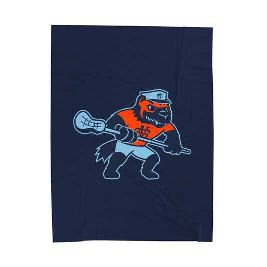 North Stafford Lacrosse Velveteen Plush Blanket