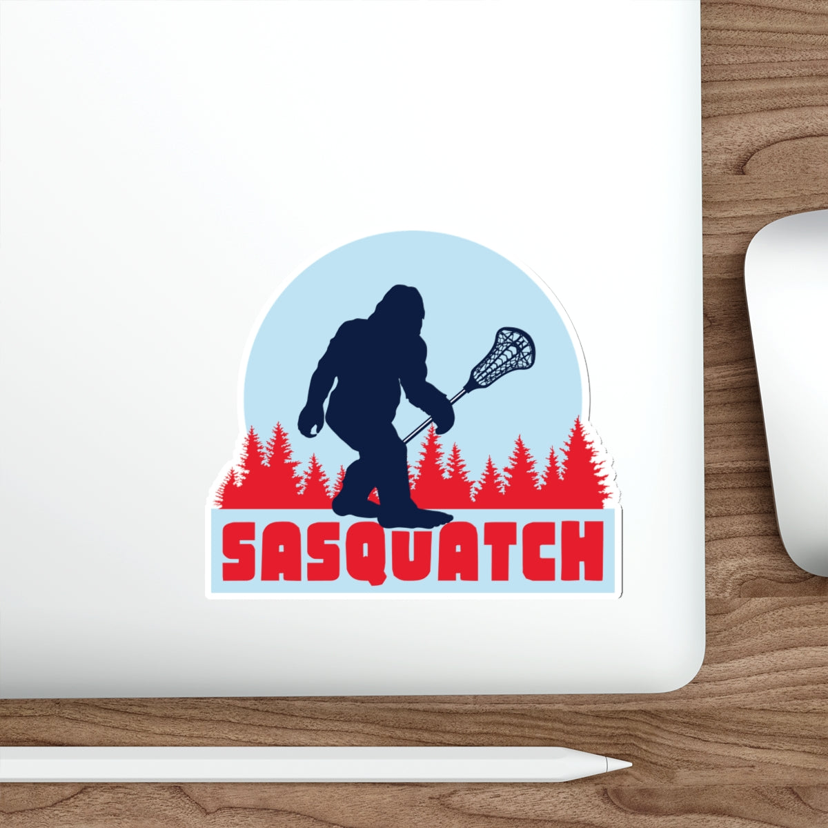 Sasquatch Lacrosse Die Cut Sticker