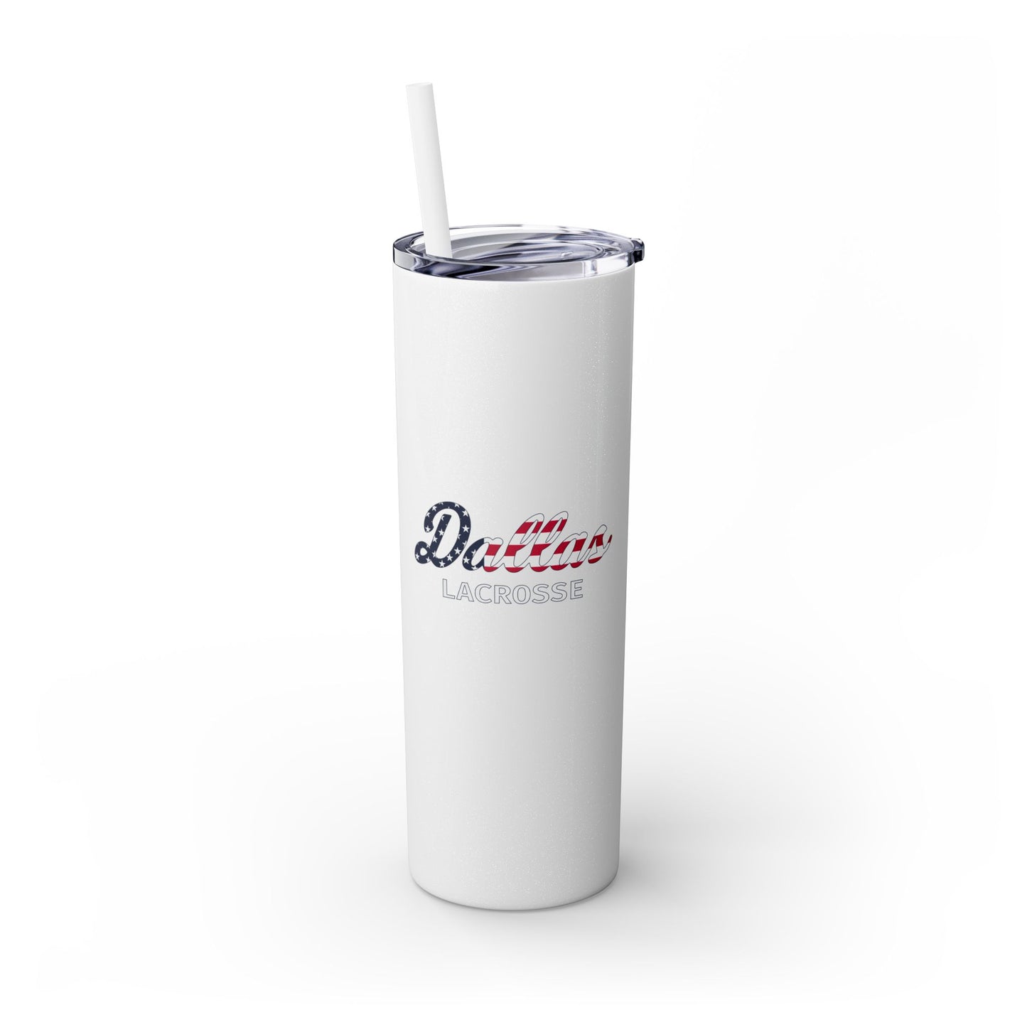 SMU Lacrosse Skinny Tumbler with Straw (20oz)