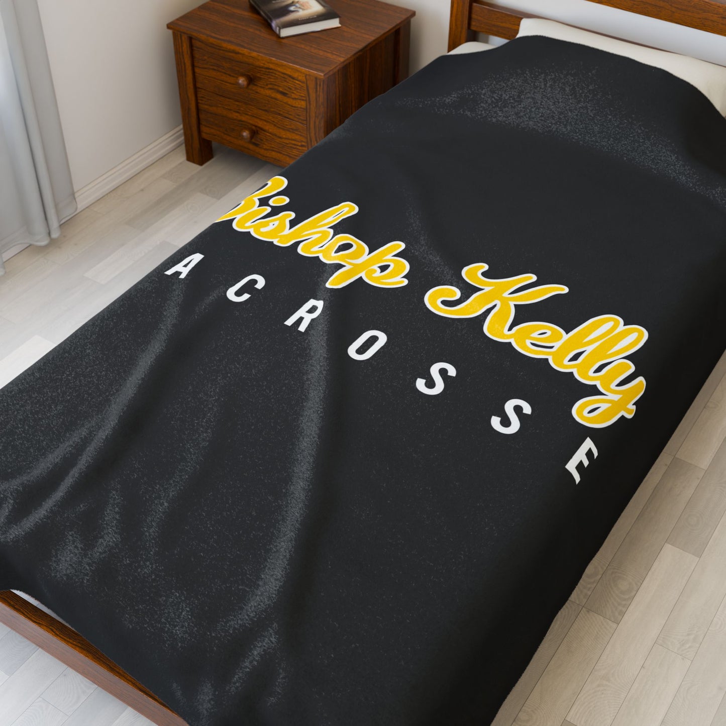 Bishop Kelly Lacrosse Velveteen Plush Blanket