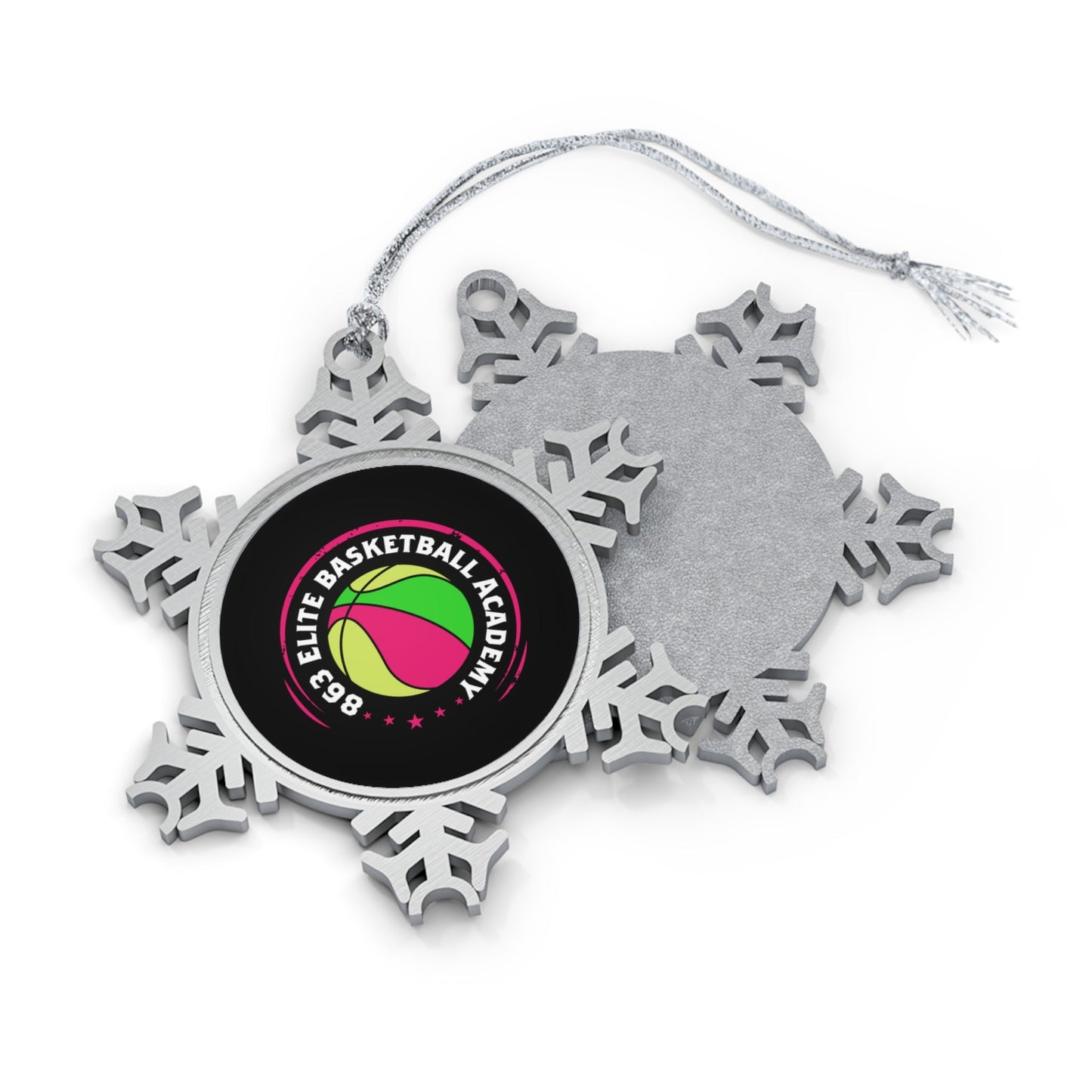 863 Elite Basketball Pewter Snowflake Ornament