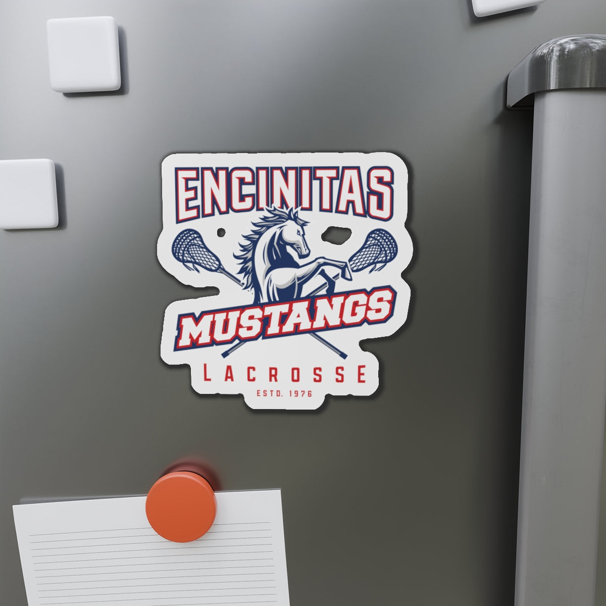 Mustangs Lacrosse Die-Cut Magnet