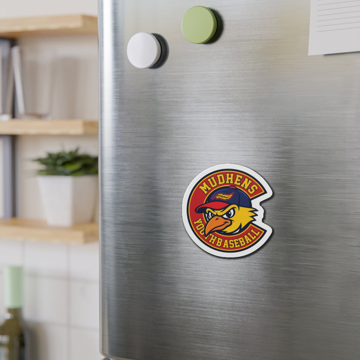 Mudhens Baseball Die-Cut Magnet