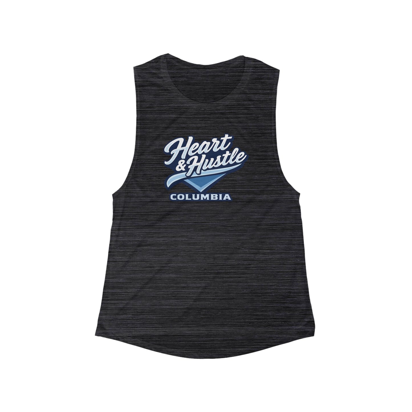 Women's Heart and Hustle Baseball Bella + Canvas Flowy Scoop Sport Tank
