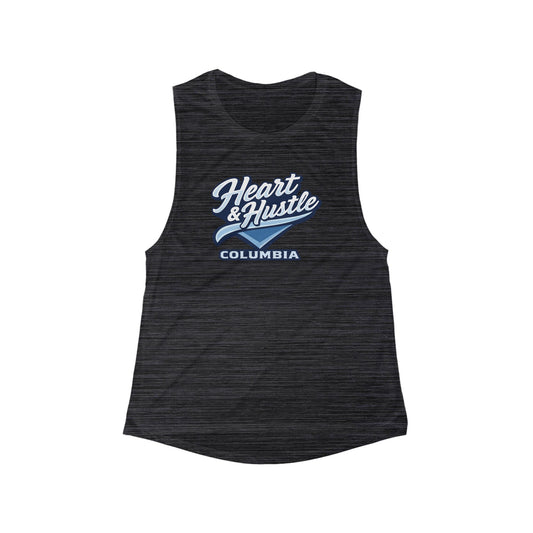 Women's Heart and Hustle Baseball Bella + Canvas Flowy Scoop Sport Tank