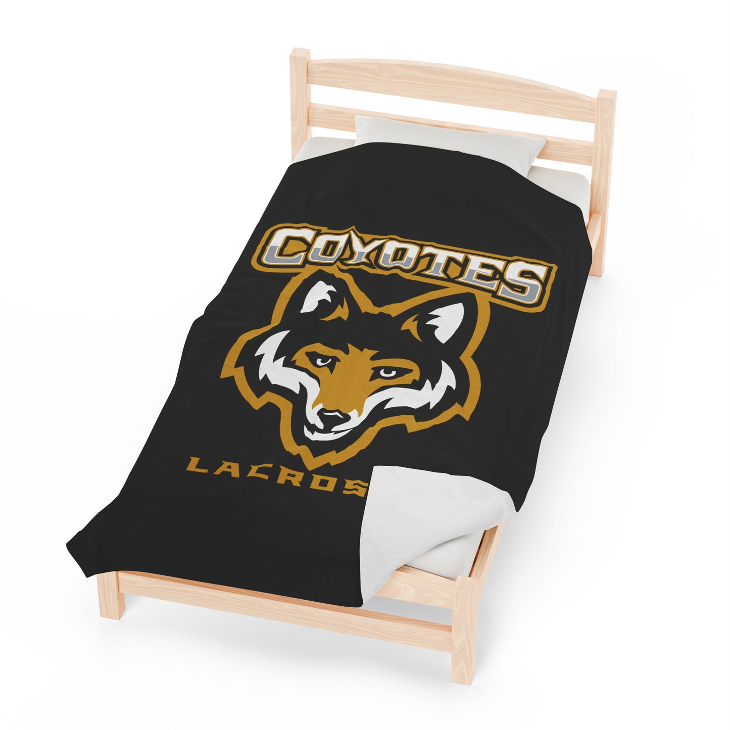 Coyotes Lacrosse Velveteen Plush Blanket (60" x 80")