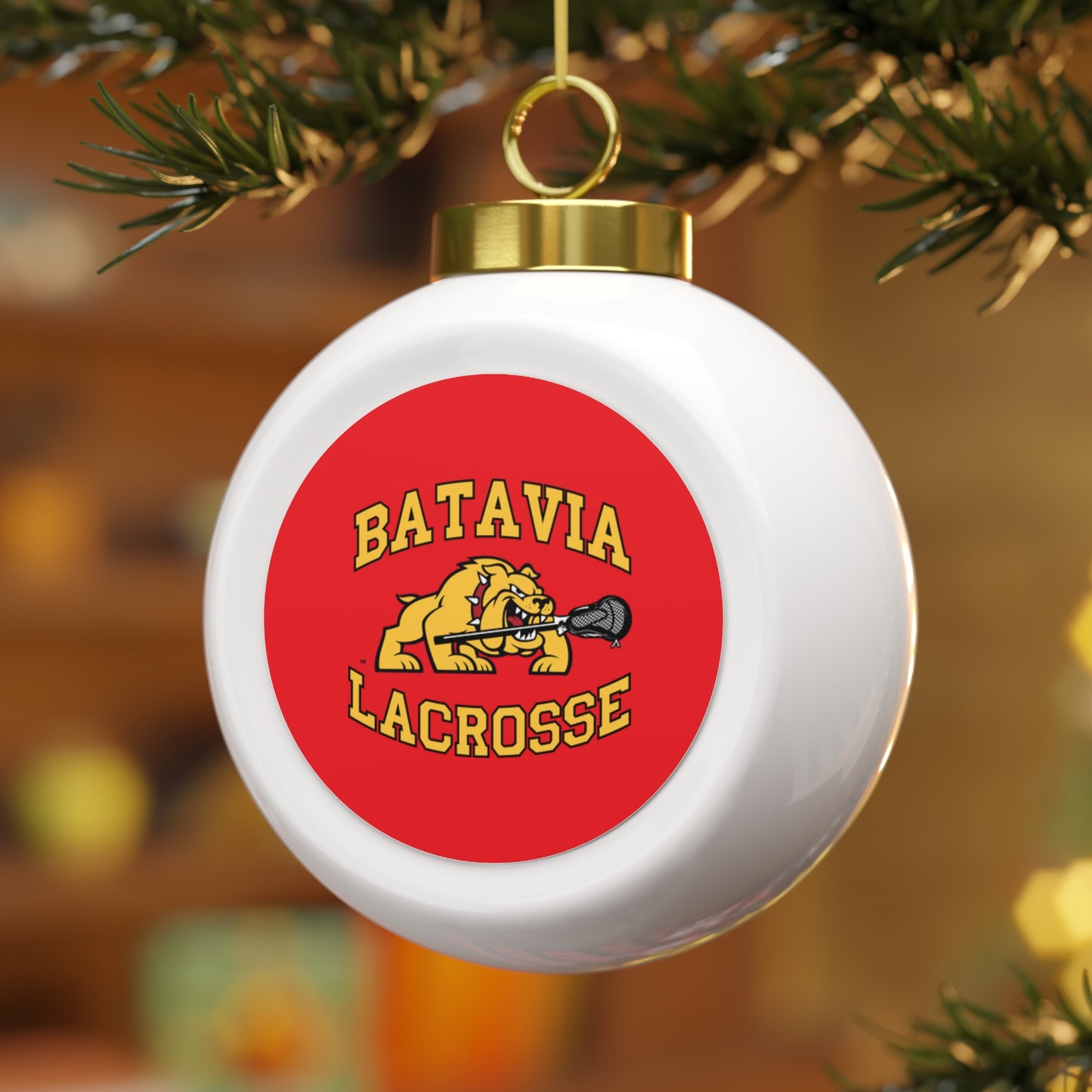 Batavia Lacrosse Christmas Ball Ornament