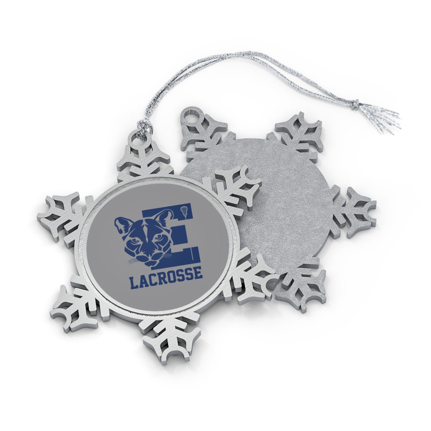 Evergreen Lacrosse Pewter Snowflake Ornament