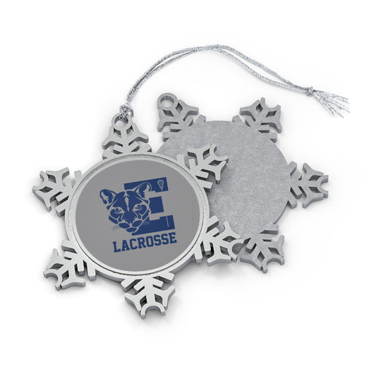Evergreen Lacrosse Pewter Snowflake Ornament