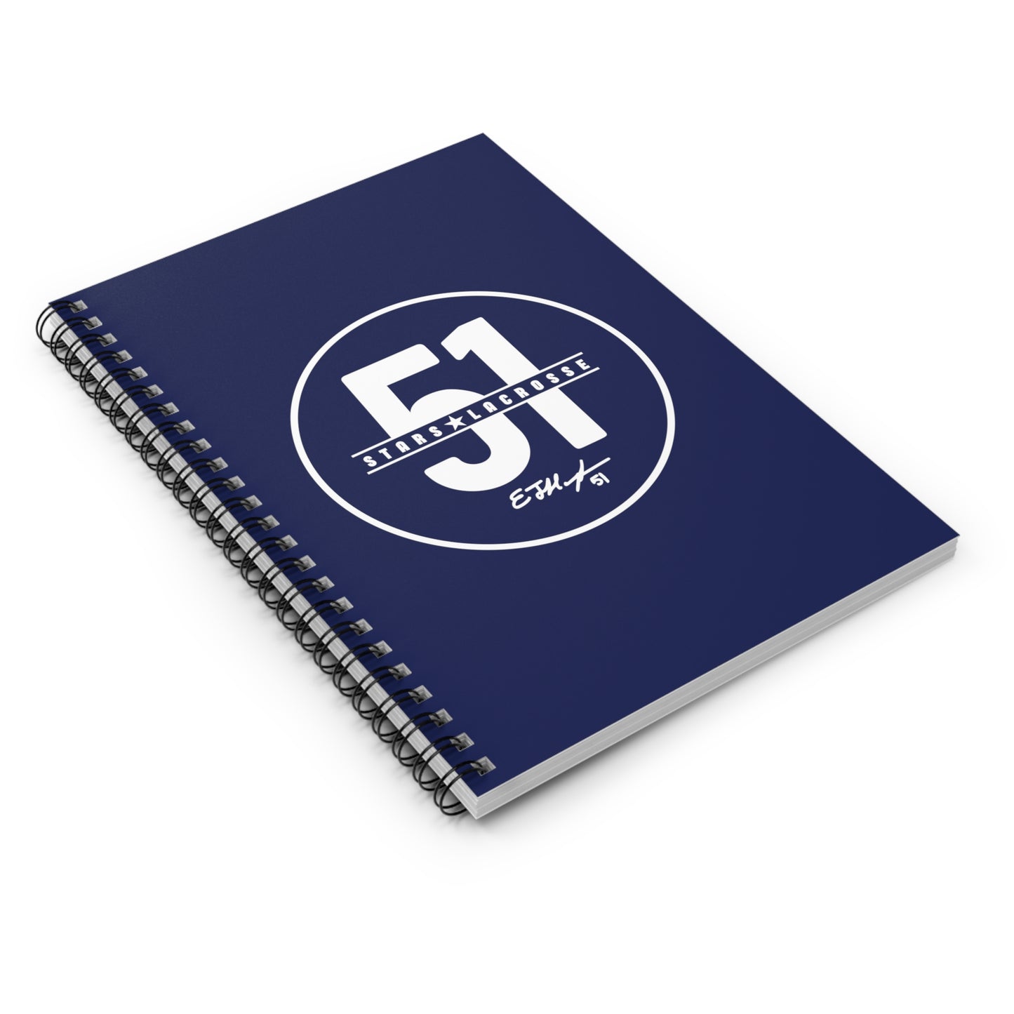 51 Stars Lacrosse Spiral Notebook - Ruled Line