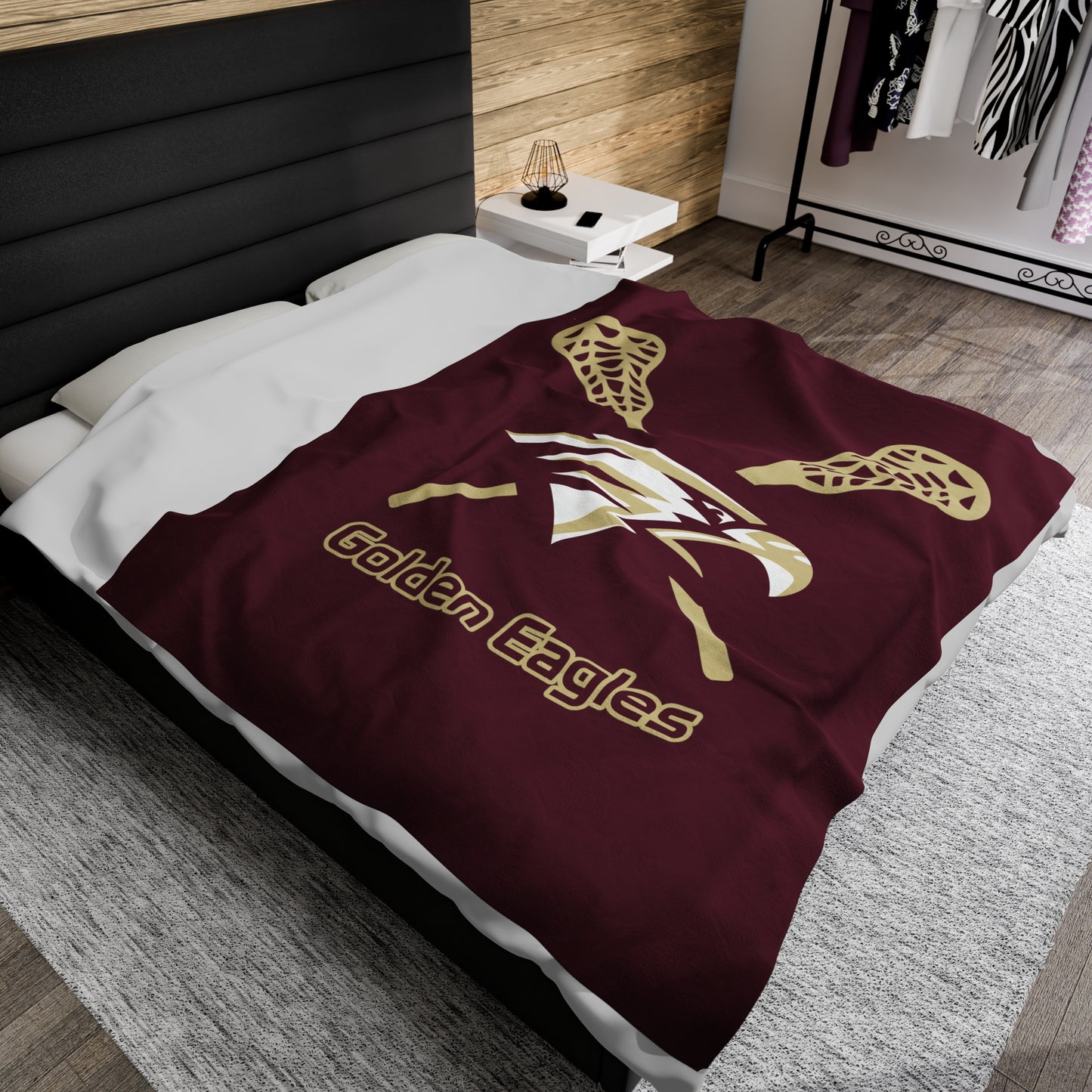 Maple Mountain Youth Lacrosse Velveteen Plush Blanket