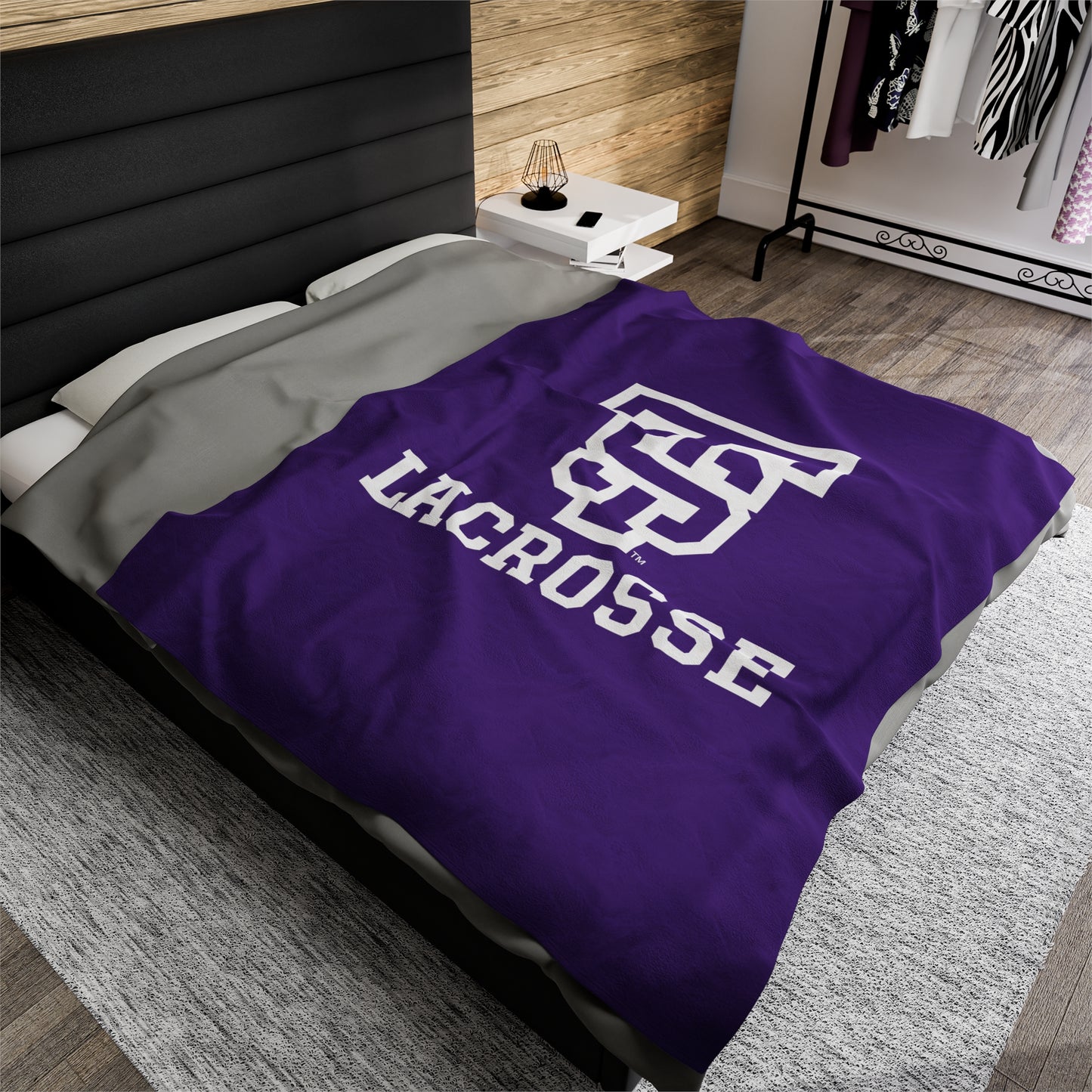 UST Lacrosse Velveteen Plush Blanket