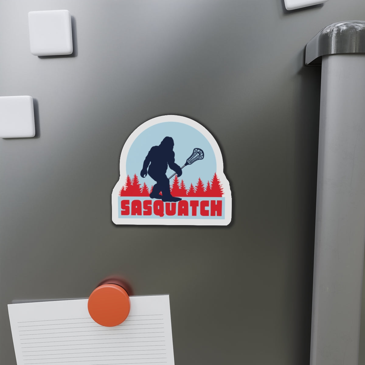 Sasquatch Lacrosse Die Cut Magnet