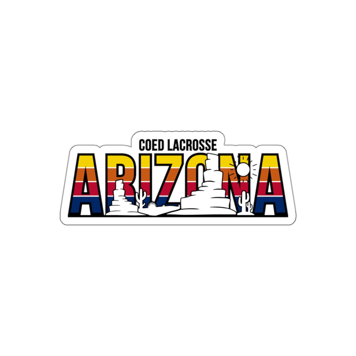 Coed Lacrosse Die-Cut Outdoor Sticker (3"x3")