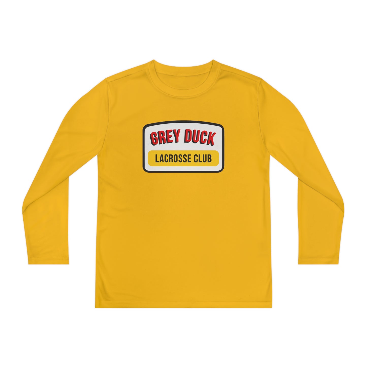Youth Grey Duck Lacrosse Sport-Tek Performance Long Sleeve Shirt