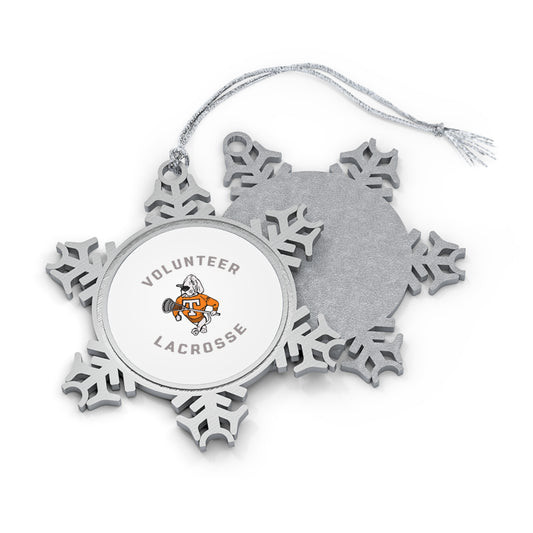 Tennessee Lacrosse Pewter Snowflake Ornament