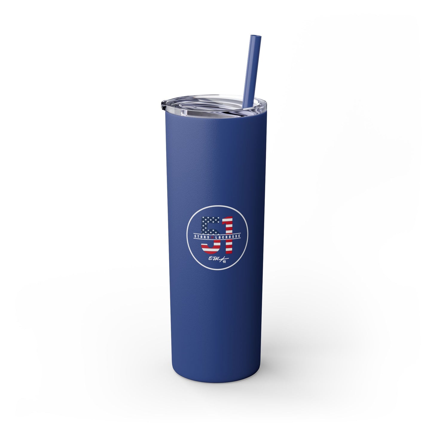 51 Stars Lacrosse Skinny Tumbler with Straw (20oz)