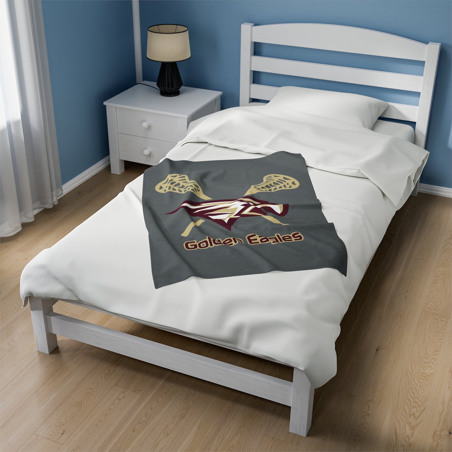 Maple Mountain Youth Lacrosse Velveteen Plush Blanket