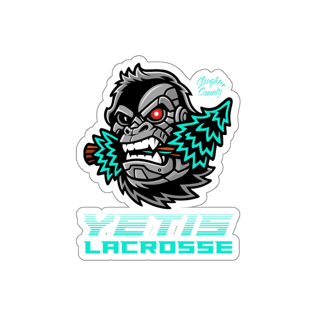 Slaughter County Yetis Lacrosse Die-Cut Sticker